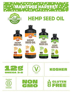 Manitoba Harvest Organic Hemp Oil, Cold Pressed, 12g of Omegas 3&6 Per Serving, Non-GMO, 8.45 Fl Oz