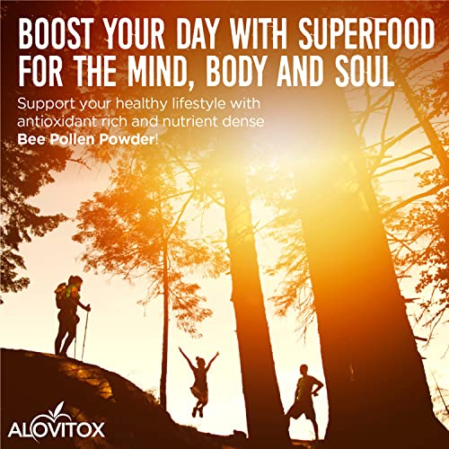 ALOVITOX Bee Pollen Powder | 100% Pure, Natural Raw Bee Pollen - Antioxidants, Proteins, Vitamins B6, B12, C and A, Amino Acids and More (Bee Pollen Powder, 5 LB)