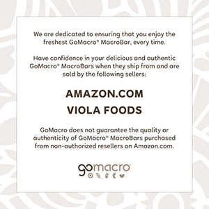 GoMacro MacroBar Organic Vegan Protein Bars - Dark Chocolate + Almonds (2.3 Ounce Bars, 12 Count)
