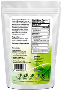 Organic Wheatgrass Juice Powder - Ultra Concentrated Green Nutrition - Incredible Superfood for Shots, Smoothies, Shakes, Recipes - Boost Energy Vitality - Raw, Non GMO, Vegan, Kosher - 1 lb