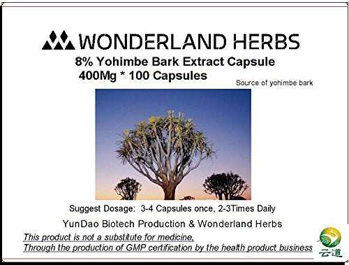 8% yohimbine Yohimbe Bark Extract 400 mg x 100 Capsule/aphrodine