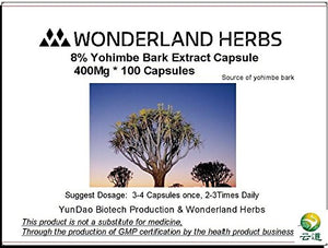 8% yohimbine Yohimbe Bark Extract 400 mg x 100 Capsule/aphrodine