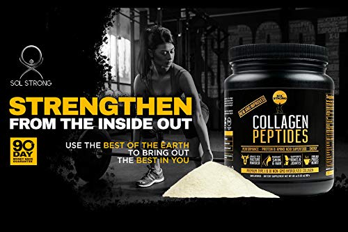 SOL STRONG Collagen Peptides Protein Powder Collagen Powder Pasture-Raised, Gluten-Free Certified Paleo and Keto, 20oz USA Extra Large (1)