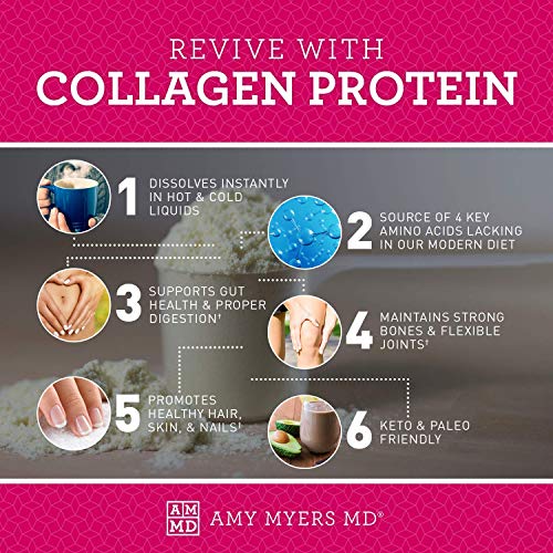 Collagen Peptides Protein Powder Unflavored by Dr. Amy Myers (16 oz) - Grass-Fed Collagen Protein Powder, Non-GMO, Gluten Free, Keto Friendly - Supports Hair, Skin, Nails, Bone & Joint Health