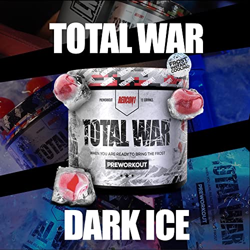 Redcon1 Total War - Pre Workout, 15 Servings, Boost Energy, Increase Endurance and Focus, Beta-Alanine, 350mg Caffeine, Citrulline Malate, Nitric Oxide Booster - Keto Friendly (Dark Ice)