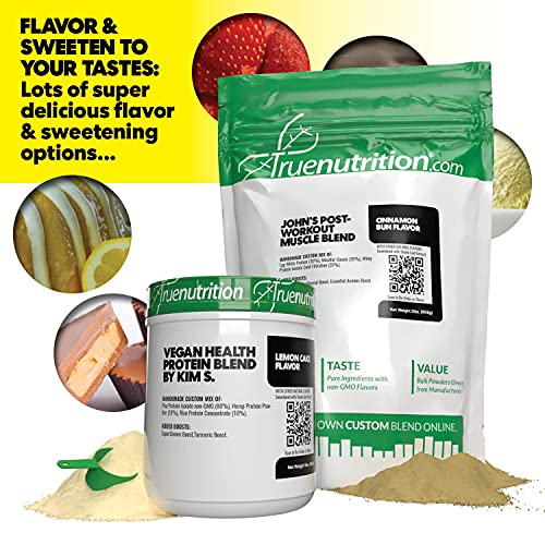 True Nutrition - Make Your Own Custom Protein Blend - Customizable Protein Powder - Choose Your Protein Type, Flavoring, Boost(s), Packaging Type, and Personalized Blend Name (1LB up to 30LB)