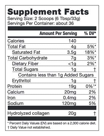 Vanilla Collagen Protein Powder with MCT Oil, 19g Protein, 42.3 Oz, Value Size, Bulletproof Collagen Peptides and Amino Acids for Healthy Skin, Bones and Joints