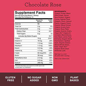 Amazing Grass GLOW Vegan Collagen Support with Biotin and Plant Based Protein Powder, Chocolate Rose, 15 Servings 12.2 Ounce (Pack of 1)