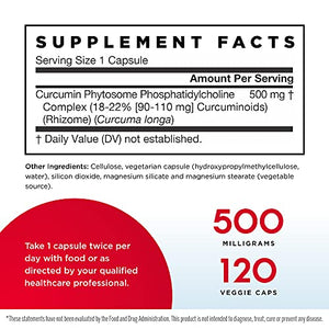 Jarrow Formulas Curcumin Phytosome 500 mg - 120 Veggie Caps - Formulated with Meriva - Antioxidant Support - Curcumin Absorb Delivery System - 60 Servings