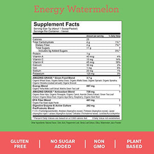 Amazing Grass Green Superfood Energy: Super Greens Powder & Plant Based Caffeine with Matcha Green Tea & Beet Root Powder, Watermelon, 60 Servings