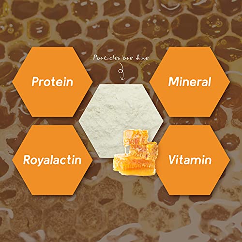 Adderenity Royal Jelly Powder 4oz 3X Concentrate Rich in Vitamins, Minerals, 100% Natural Freeze Dried with Milk & Salad