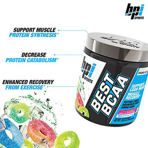 BPI Sports Best BCAA - BCAA Powder - Branched Chain Amino Acids - Muscle Recovery - Muscle Protein Synthesis - Lean Muscle - Improved Performance – Hydration – Sour Candy - 30 Servings - 10.58 oz.