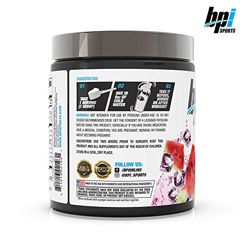 BPI Sports Best Creatine - Creatine Monohydrate, Himalayan Salt - Strength, Pump, Endurance, Muscle Growth, Muscle Definition - No Bloat - Watermelon Cooler - 50 servings - 10.58 Ounce