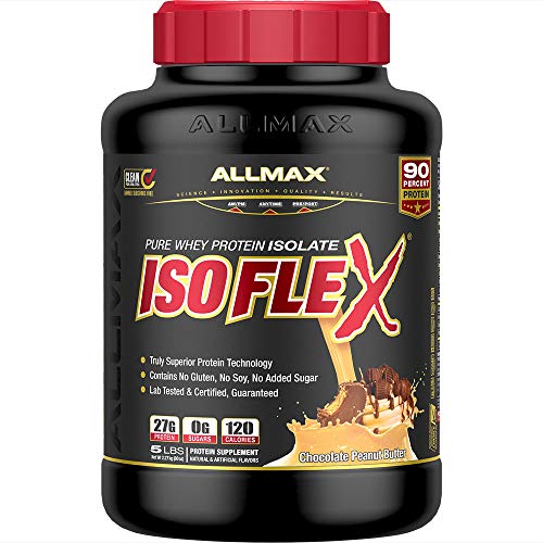ALLMAX Nutrition - ISOFLEX Whey Protein Powder, Whey Protein Isolate, 27g Protein, Chocolate Peanut Butter, 5 Pound