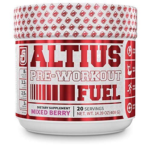 ALTIUS Pre-Workout Supplement - Naturally Sweetened - Clinically Dosed Powerhouse Formulation - Increase Energy & Focus, Enhance Endurance - Boost Strength, Pumps, & Performance - Mixed Berry Blast (14.3 OZ)