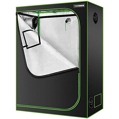 VIVOSUN 5x2.7ft Mylar Hydroponic Grow Tent with Observation Window and Floor Tray for Indoor Plant Growing