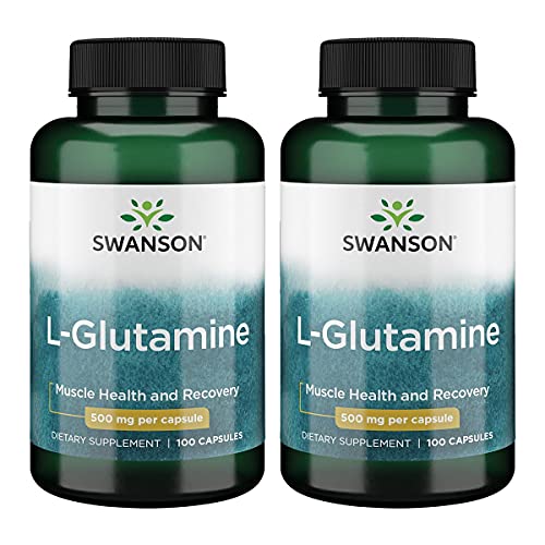 Swanson Amino Acid L-Glutamine 500 Milligrams 100 Capsules 2 Pack