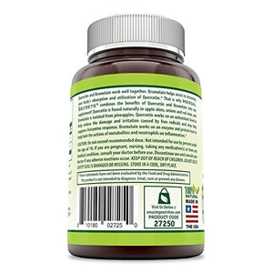 Herbal Secrets Quercetin 800 Mg with Bromelain 165 Mg, 120 Veggie Capsules (Non-GMO) - Supports Cardiovascular & Immune Health * Supports Healthy inflammatory Response *