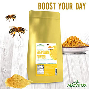 ALOVITOX Bee Pollen Powder | 100% Pure, Natural Raw Bee Pollen - Antioxidants, Proteins, Vitamins B6, B12, C and A, Amino Acids and More (Bee Pollen Powder, 5 LB)