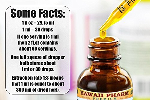 Brahmi Alcohol-Free Liquid Extract, Organic Brahmi Liquid (Bacopa Monnieri) Whole Dried Herb Glycerite Hawaii Pharm Natural Herbal Supplement 2 oz