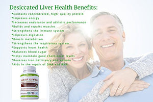 N'More Desiccated Liver Capsules, Certified 100% Grass Fed Undefatted Argentine Natural Beef Liver Supplements, 120 Capsules, 750mg per Capsule