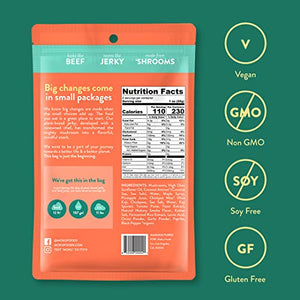 Moku Plant-Based Mushroom Jerky (3 Pack) Vegan Jerky, Gluten-Free, Soy-Free, Non-GMO Vegan Snacks, Vegan Meat No Artificial Sweetener Vegan Food, 2 oz ea (Original, 2 Oz (Pack of 3))