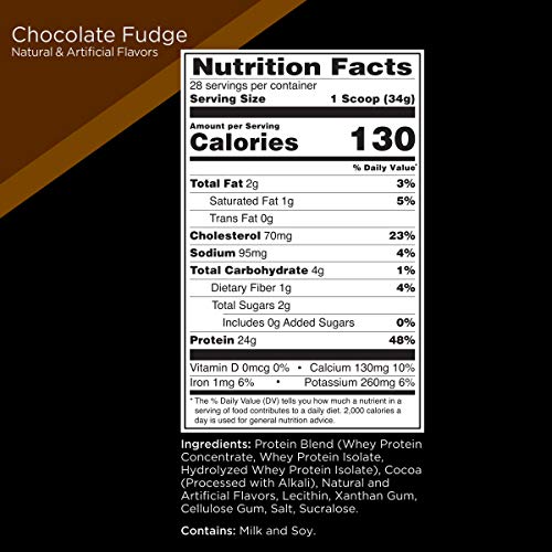 Rule One Proteins, R1 Whey Blend - Chocolate Fudge, 24g Fast-Acting Whey Protein Concentrates, Isolates, and Hydrolysates Per Serving, with Naturally Occurring EAAs and BCAAs, 2 Pounds,28 Servings