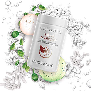 Codeage Grass Fed Bone Marrow Supplement - Freeze Dried, Non-Defatted, & Desiccated Beef Bone Marrow Pills - Raw Whole Bone Marrow, Bone Matrix, Cartilage - 3000mg per Serving - 180 Capsules