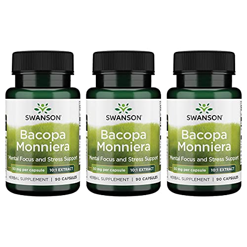 Swanson Bacopa Monniera 10:1 Extract 50 Milligrams 90 Capsules (3 Pack)