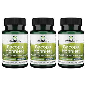 Swanson Bacopa Monniera 10:1 Extract 50 Milligrams 90 Capsules (3 Pack)