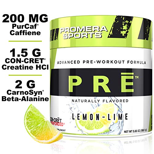 Promera Sports PRE Advanced Pre-Workout Formula, Naturally Flavored, Smooth Energy Boost with No Sugar, No Jitters or Post-Workout Crash, Lemon Lime, 20 Servings, 5.65 Ounces