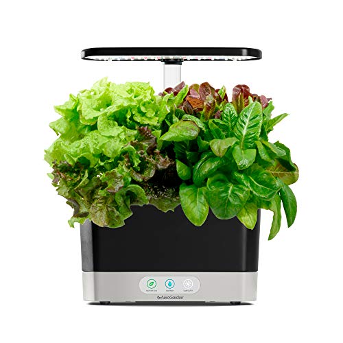 AeroGarden Bounty - Indoor Garden with LED Grow Light, WiFi and Alexa Compatible, Black & Heirloom Salad Greens Seed Pod Kit (6-pod)