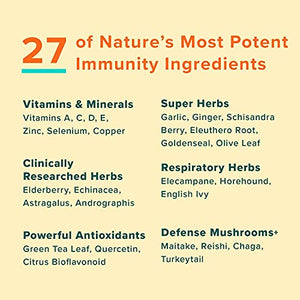 Ultimate Immune Support Vitamin C, D, E and Zinc + Natural Immunity Booster Multivitamin Herbal Supplement Elderberry & Echinacea, Daily Immune Defense & Antioxidant Support.