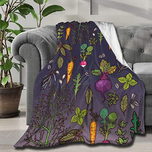 ARTIEMASTER Green Vegetables Blanket Soft and Lightweight Flannel Throw Suitable for Use in Bed, Living Room and Travel 50"x40" for Kid