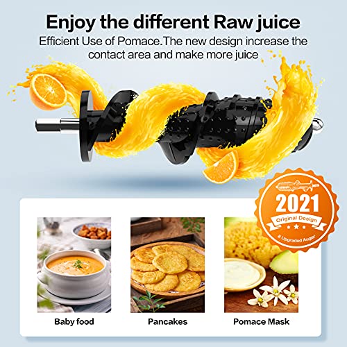 Slow Juicer, AMZCHEF 5-in-1 Multifunctional Slicer shredder, Cold Press Juicer Professional Masticating Juicer, Juice Extractor with Quiet Motor,Juicer Machines with Meat Grind and Ice Cream