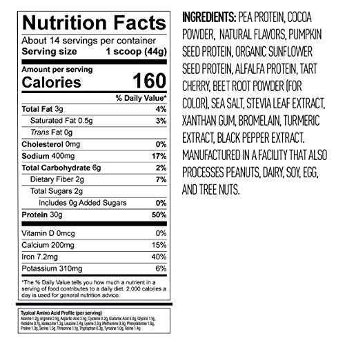 Vega Sport Protein Powder Chocolate (14 servings, 21.7 oz) - Plant-Based Vegan Protein Powder, BCAAs, Amino Acid, tart cherry, Non Dairy, Gluten Free, Non GMO (Packaging May Vary)