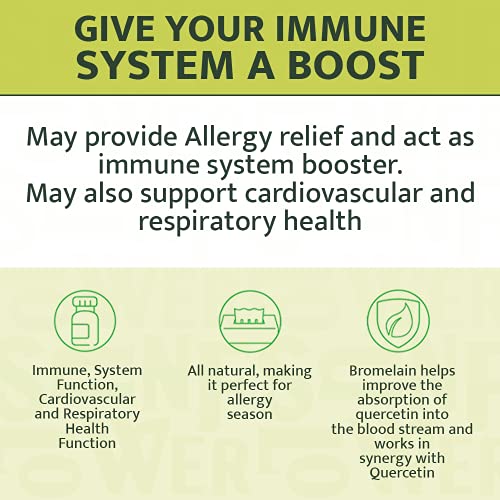 Quercetin with Vitamin C and Zinc - Quercetin with Bromelain - Quercetin 500mg - Zinc Quercetin - 60 Veggie Caps - Quercetin Supplements + Vitamin D3 - (Non-GMO, Gluten-Free, Vegan)