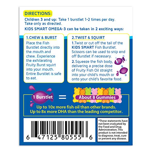 Real Health Kids Smart Trios Omega-3 Fish Oil Chewable Supplements, 60 Count