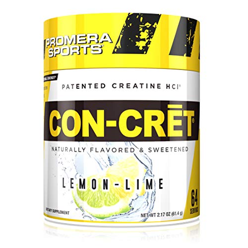 CON-CRET Patented Creatine HCl Lemon-Lime Powder, Stimulant-Free Workout Supplement for Energy, Strength, and Endurance, 64 Servings