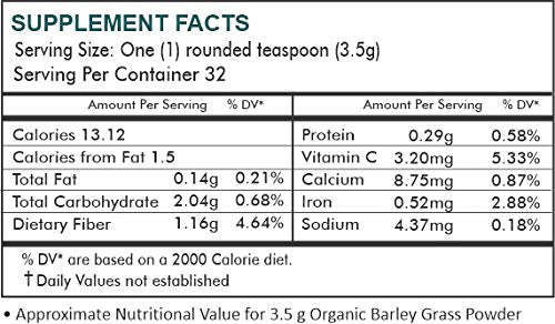 AyurForest Premium Quality Organic Barley Grass Powder Energy Supplements superfood- 113 GMS