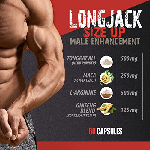 Vitamins for Energy for Men - LONGJACK Size UP, Energy Booster Pills - longjack Horny Goat Weed, 3B (180 Capsules)