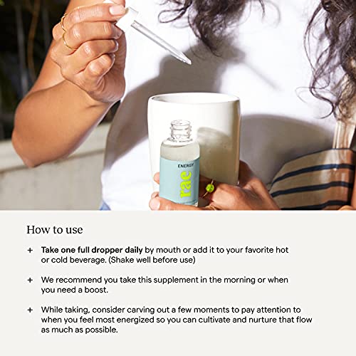 Rae Energy Drops - Liquid Energy Supplements for Women with B Vitamins, Thiamine and Caffeine - Vegan Natural Energy Support - Invigoration Without The Crash - 60 Day Supply