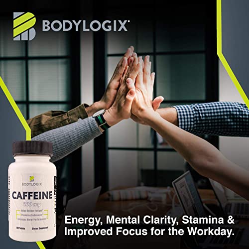 Caffeine Pills 200mg, Bodylogix Caffeine Tablets Maximum Potency Caffeine Supplement (100 Tablets) (Pack of 1)