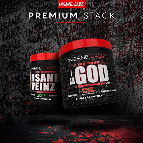 Insane Labz I am God Pre Workout, High Stim Pre Workout Powder Loaded with Creatine and DMAE Bitartrate Fueled by AMPiberry, Energy Focus Endurance Muscle Growth,25 Srvgs,Thou Shalt Not Covet Orange