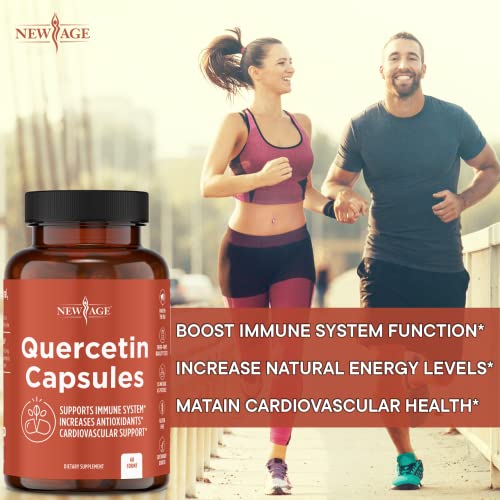 Quercetin 1000mg by NEW AGE – Quercetin Vegetarian Capsules Bioflavonoids Supports Immune Health & Cardiovascular Health, Respiratory Health, Seasonal Allergy Relief 120 Count