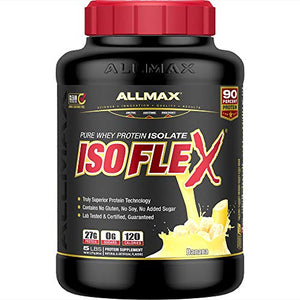 ALLMAX Nutrition - ISOFLEX Whey Protein Powder, Whey Protein Isolate, 27g Protein, Banana, 5 Pound