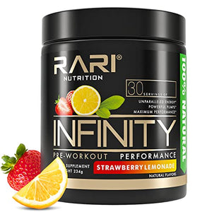 RARI Nutrition - Infinity Pre Workout Powder - Natural Preworkout Energy Supplement for Men and Women - Keto and Vegan Friendly - No Creatine - 30 Servings - (Strawberry Lemonade)