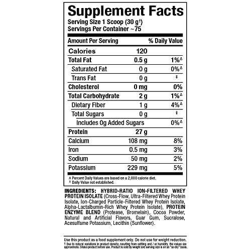 ALLMAX Nutrition - ISOFLEX Whey Protein Powder, Whey Protein Isolate, 27g Protein, Chocolate, 5 Pound