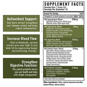Wilderness Athlete - Green Infusion | Supergreen Superfood Power Greens Powder - Wheatgrass Powder with Astragalus Root, Green Tea Extract, & Chlorella - 30 Serving Tub (Chocolate Mint)