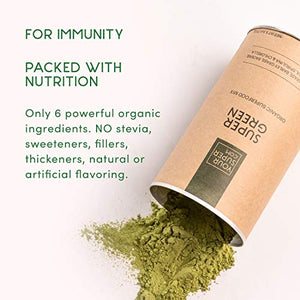 Your Super - Super Green Juice Powder - Immune Support, Increase Intake of Mixed Greens, Plant Based Superfood - Wheatgrass, Barley Grass, Baobab, Moringa, Chlorella, Spirulina Powder - 30 Servings